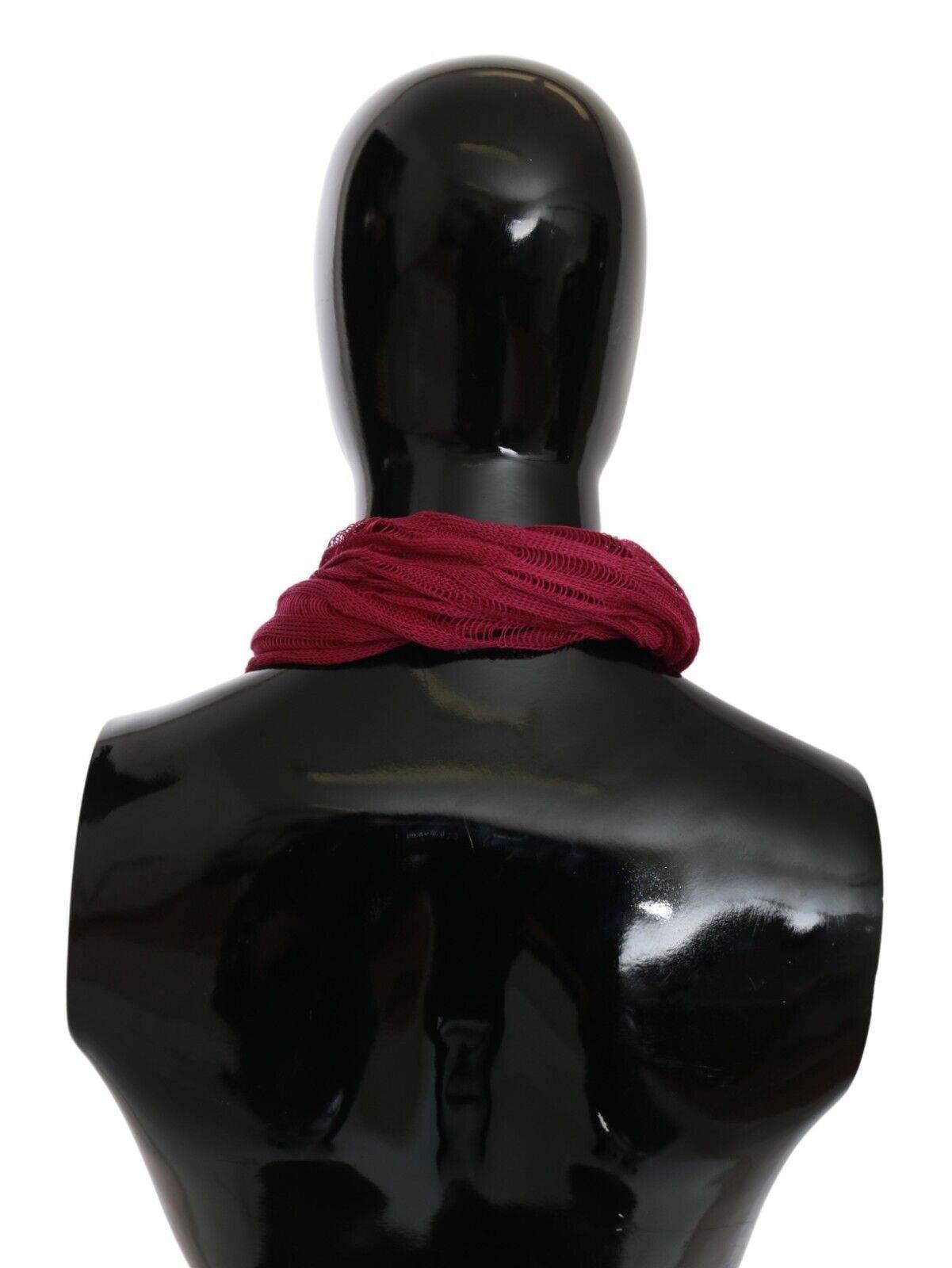 John Galliano Bordeaux Elegance Foulard Shawl Scarf - Hilstor
