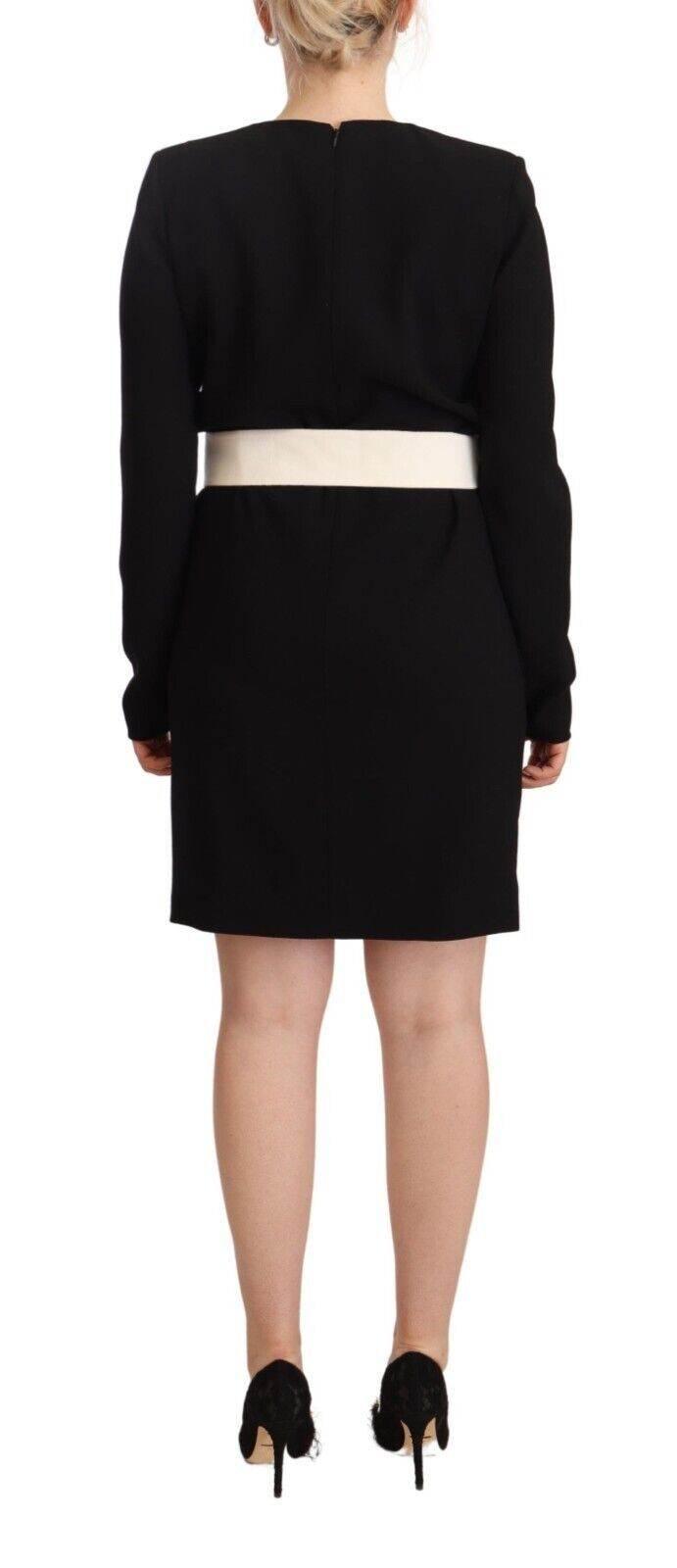 Givenchy Elegant Black Wool Mini Dress with Belt - Hilstor