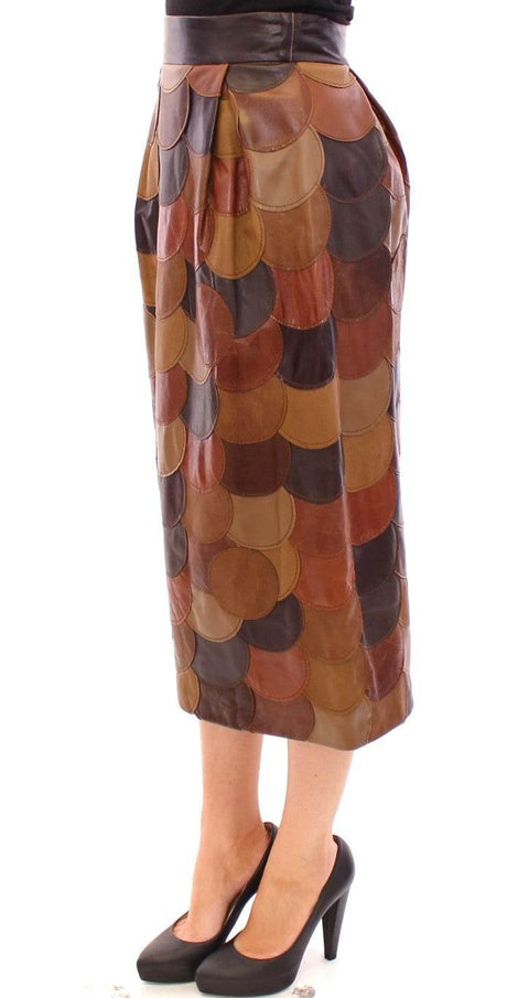 Dolce & Gabbana Elegant Leather Patchwork Skirt - Hilstor