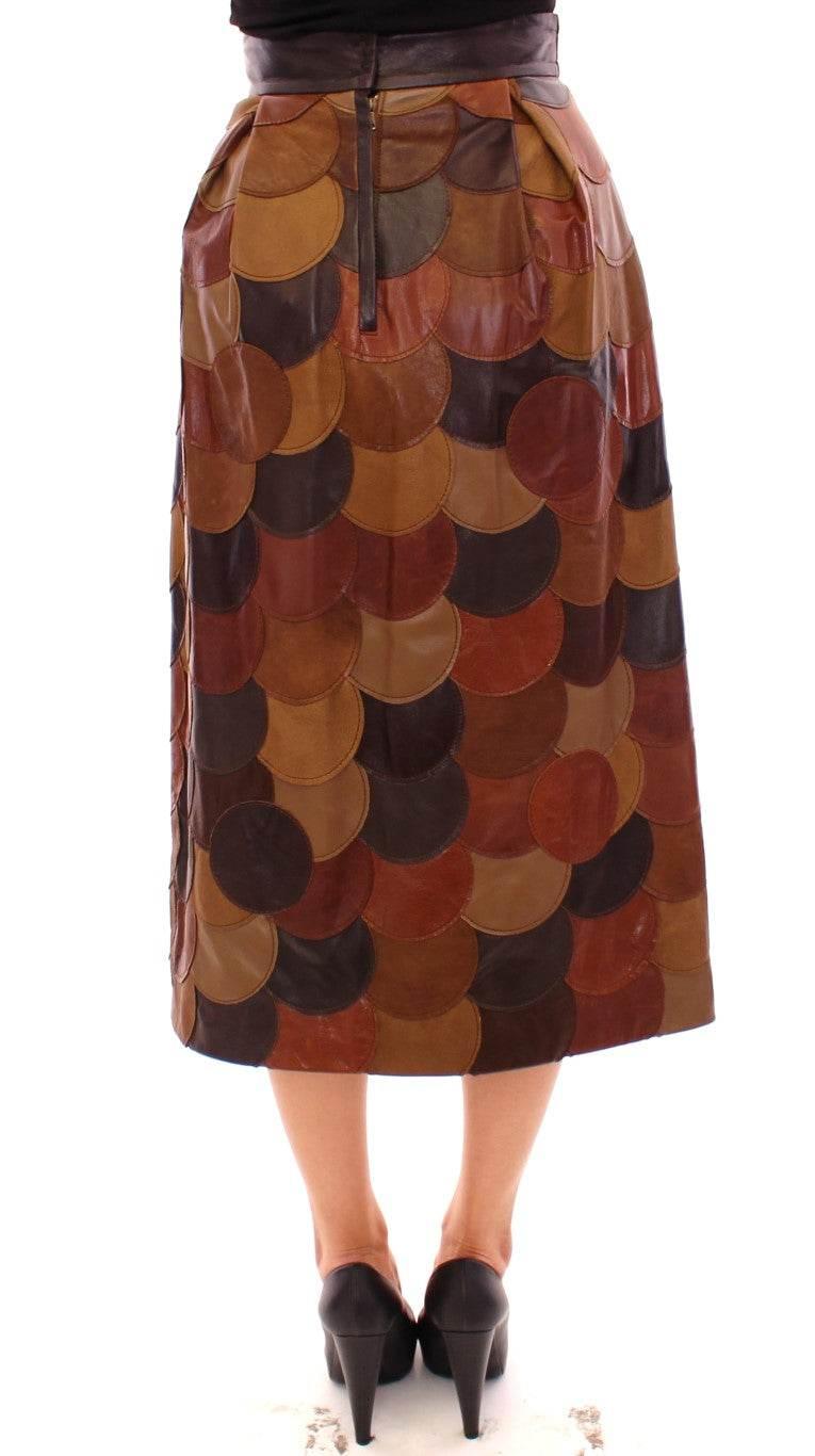 Dolce & Gabbana Elegant Leather Patchwork Skirt - Hilstor