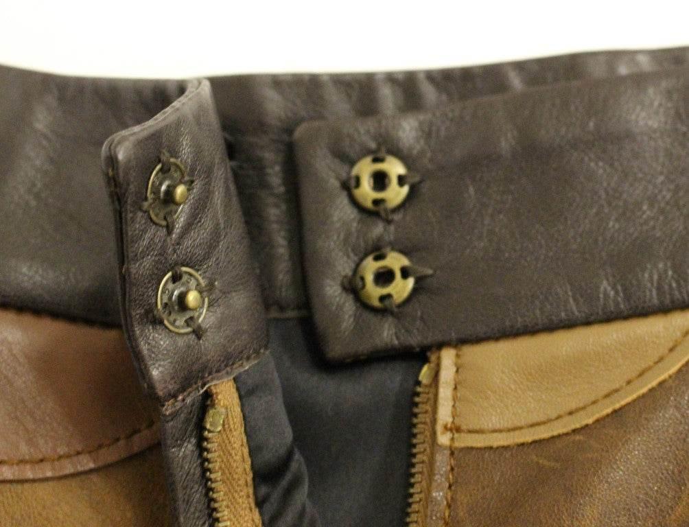 Dolce & Gabbana Elegant Leather Patchwork Skirt - Hilstor