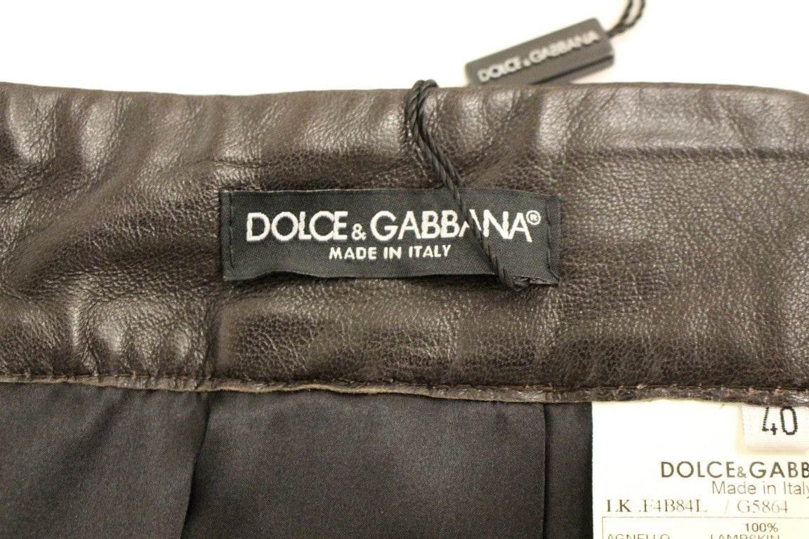 Dolce & Gabbana Elegant Leather Patchwork Skirt - Hilstor