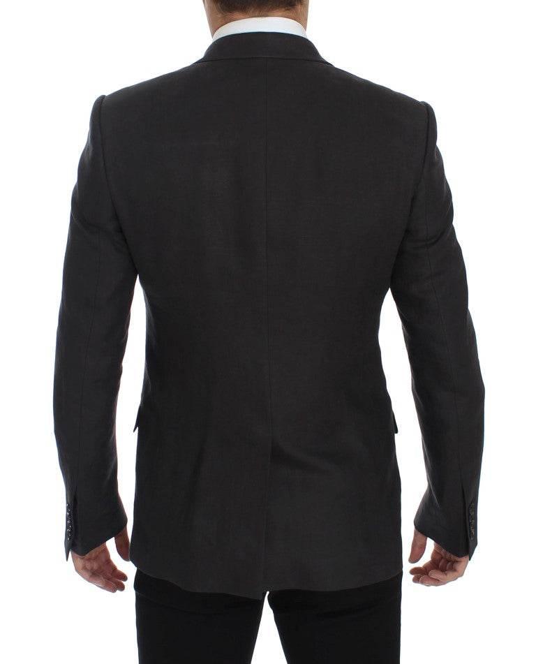 Dolce & Gabbana Elegant Gray Linen Slim Fit Blazer and Vest - Hilstor