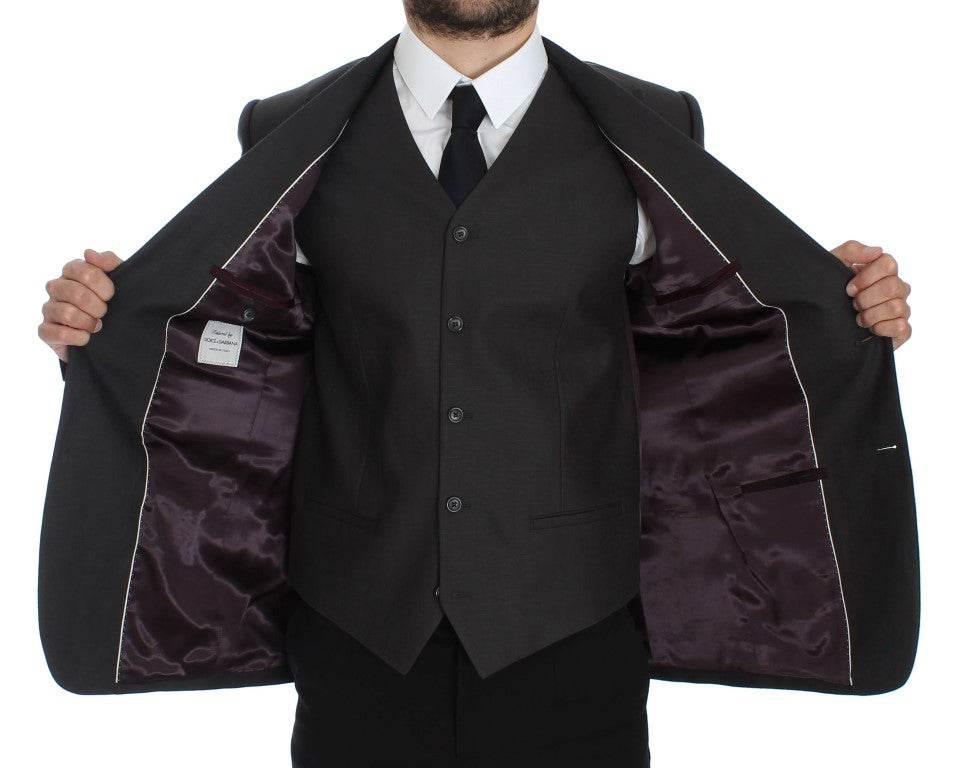 Dolce & Gabbana Elegant Gray Linen Slim Fit Blazer and Vest - Hilstor