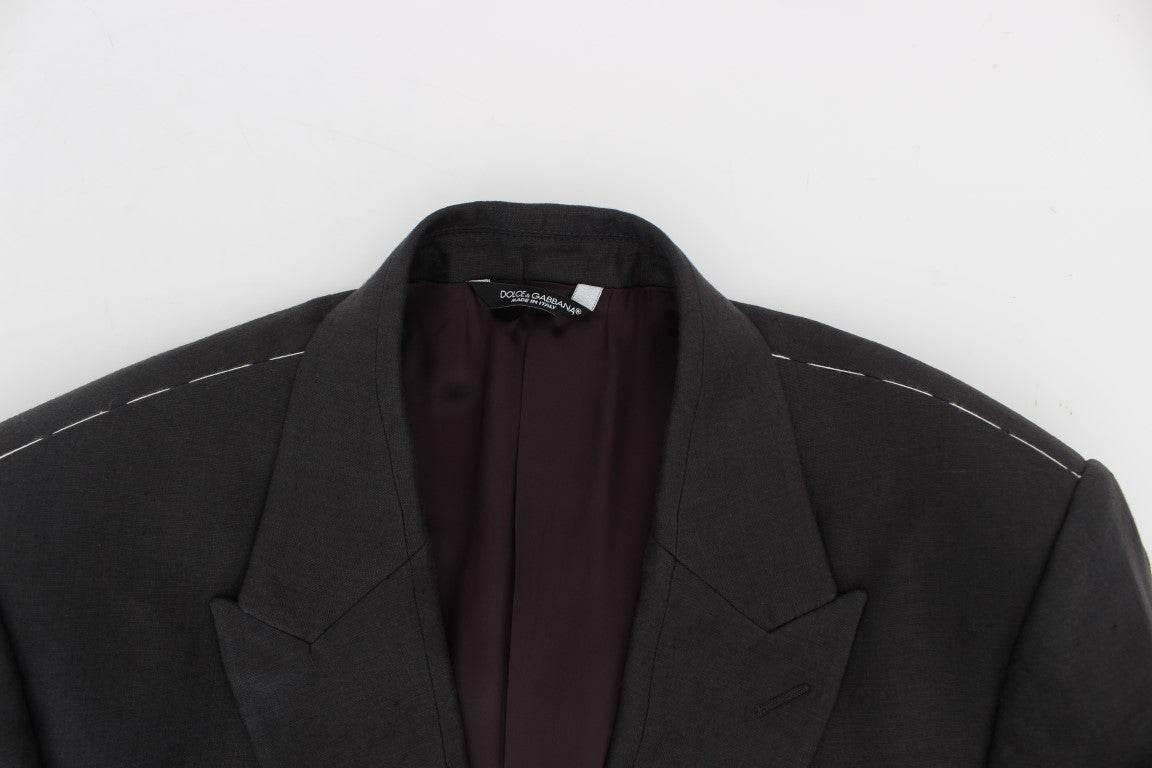 Dolce & Gabbana Elegant Gray Linen Slim Fit Blazer and Vest - Hilstor