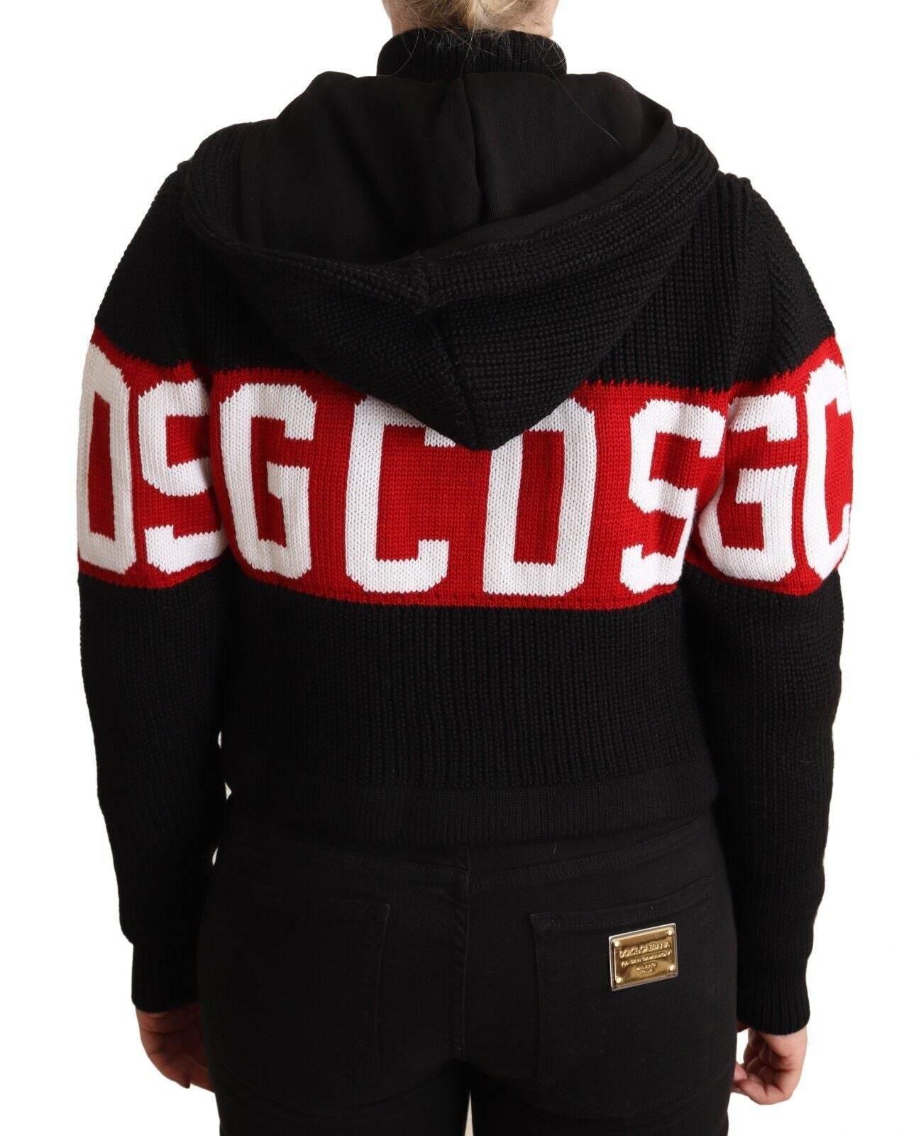 GCDS Chic Black Cashmere Cardigan Jacket - Hilstor