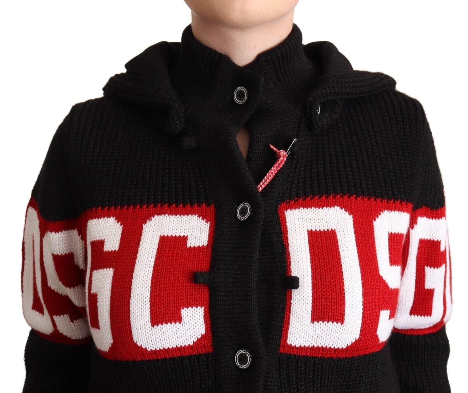 GCDS Chic Black Cashmere Cardigan Jacket - Hilstor