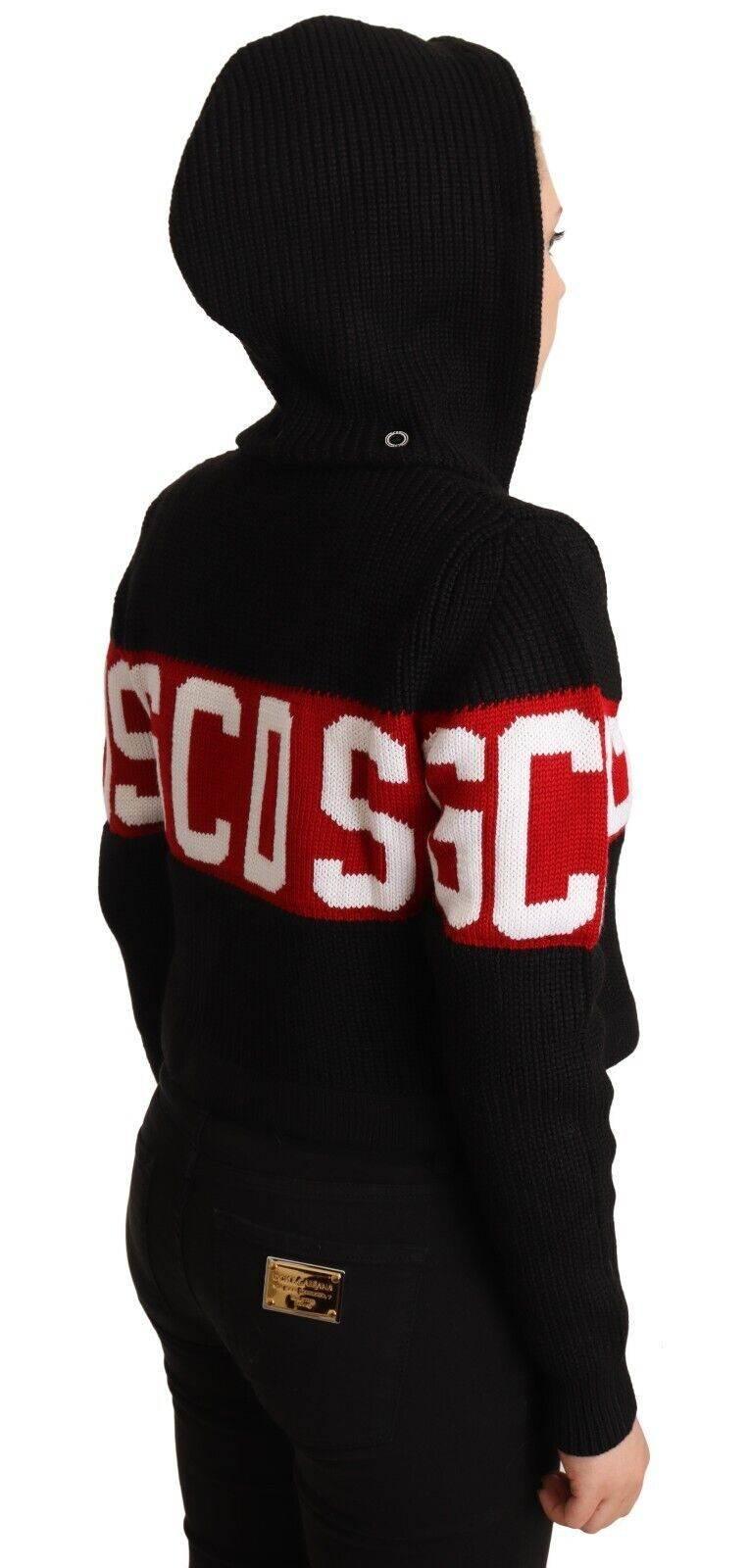 GCDS Chic Black Cashmere Cardigan Jacket - Hilstor
