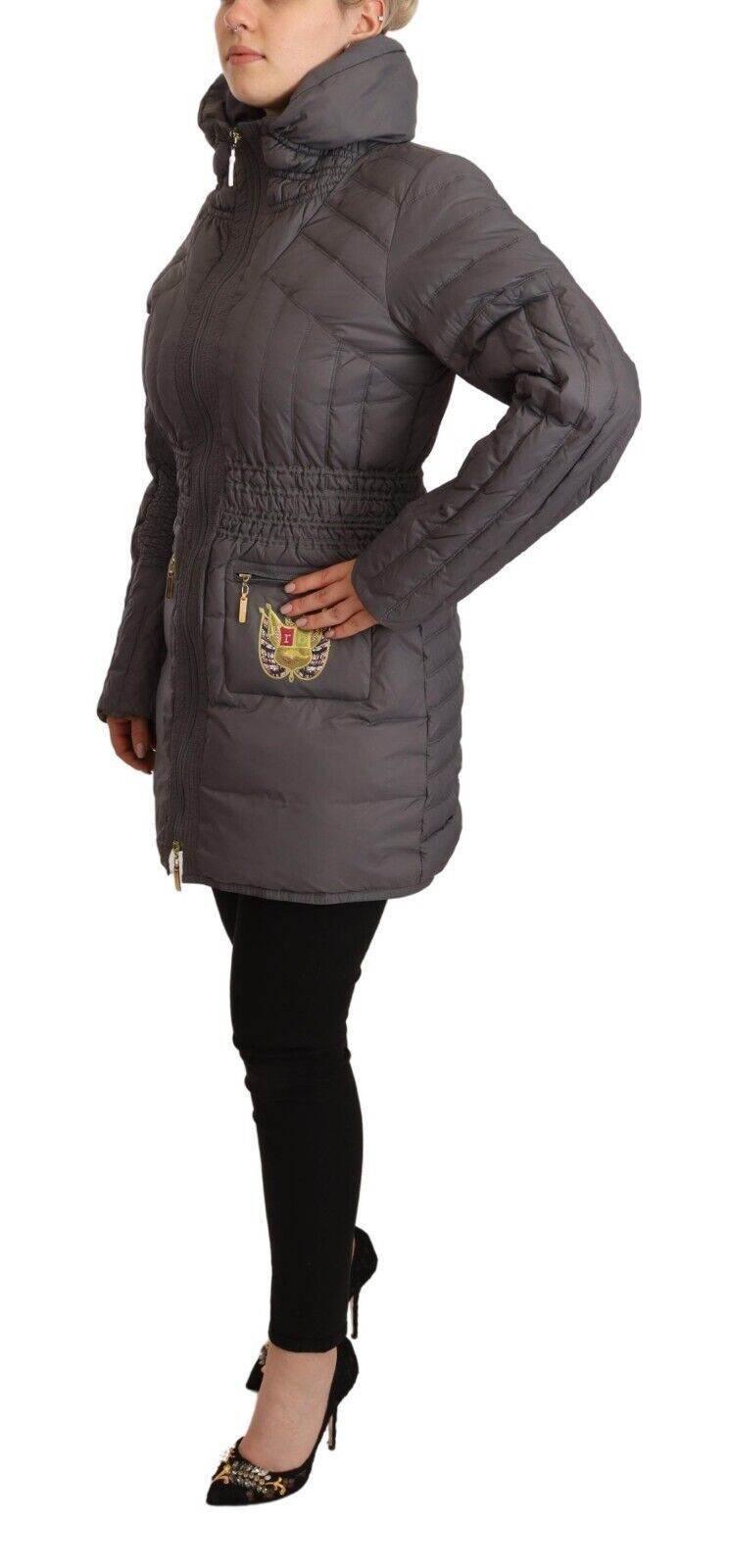 Roccobarocco Elegant Quilted Long Jacket with Logo Patch - Hilstor