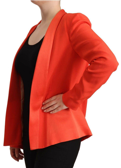 CO|TE Orange Long Sleeves Acetate Blazer Pocket Overcoat Jacket - Hilstor