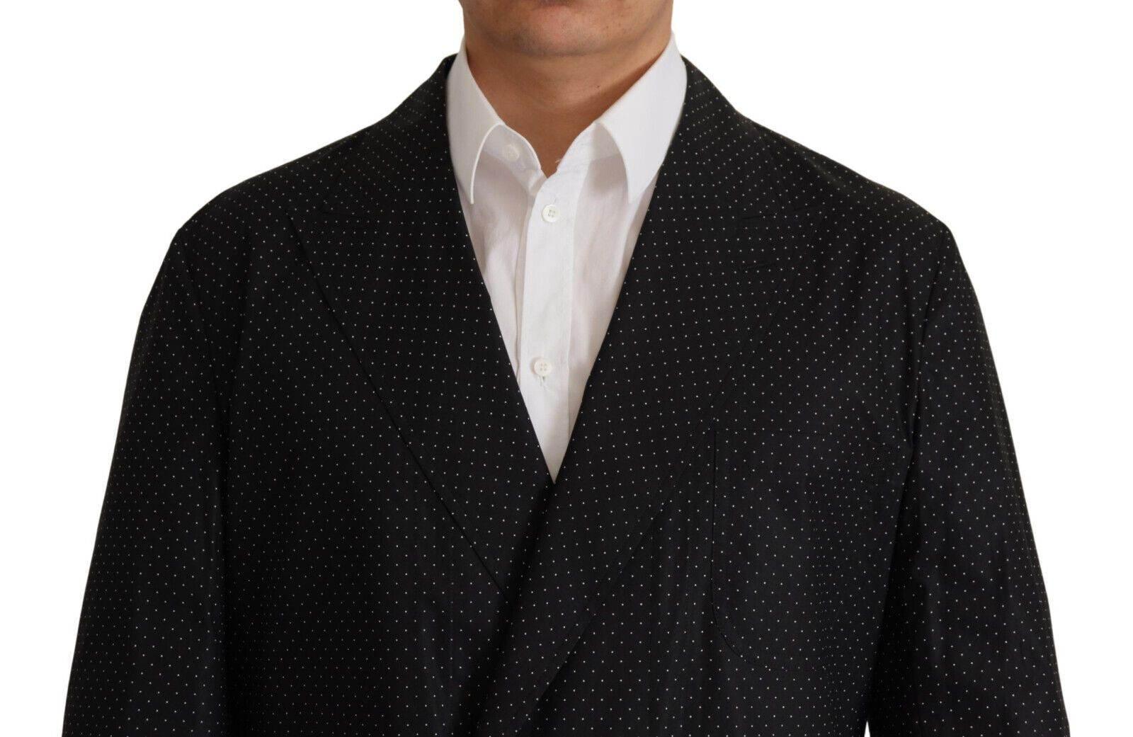 Dolce & Gabbana Black Polka Dotted Cotton Blazer Jacket - Hilstor