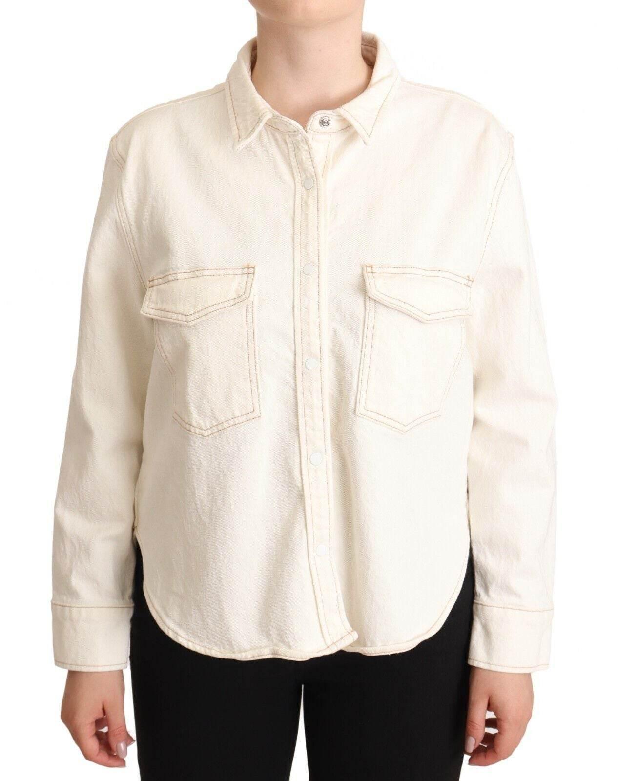 Levi's White Cotton Collared Long Sleeves Button Down Polo Top - Hilstor