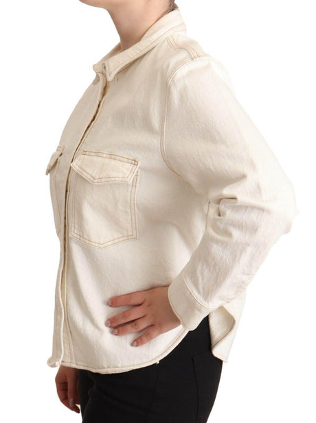 Levi's White Cotton Collared Long Sleeves Button Down Polo Top - Hilstor
