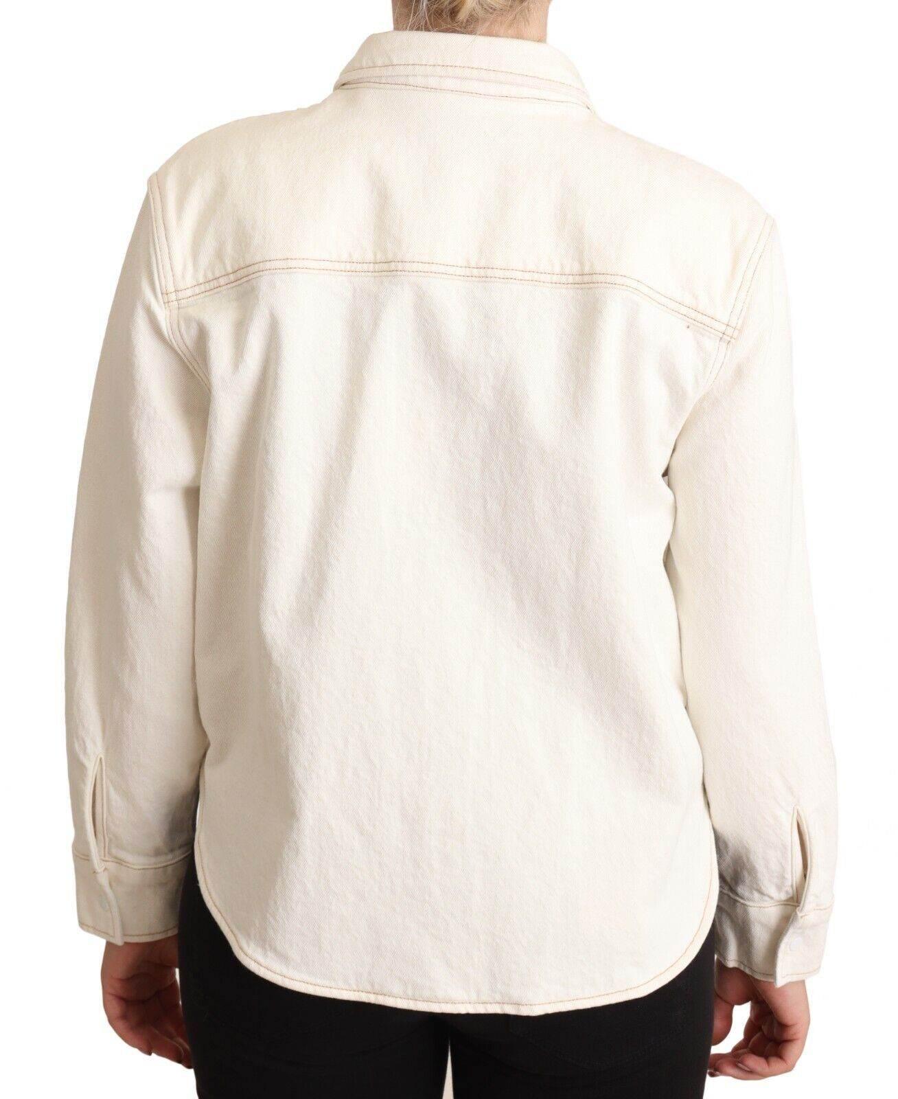 Levi's White Cotton Collared Long Sleeves Button Down Polo Top - Hilstor