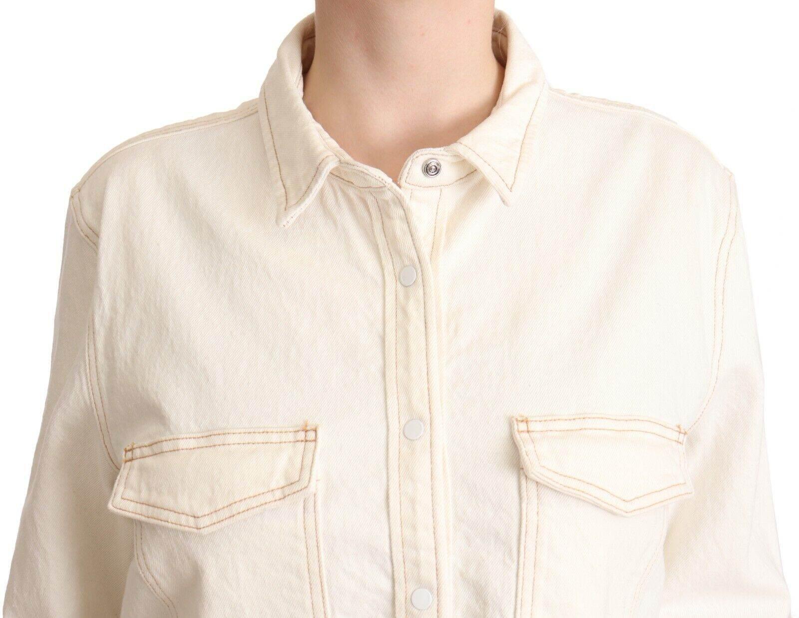 Levi's White Cotton Collared Long Sleeves Button Down Polo Top - Hilstor