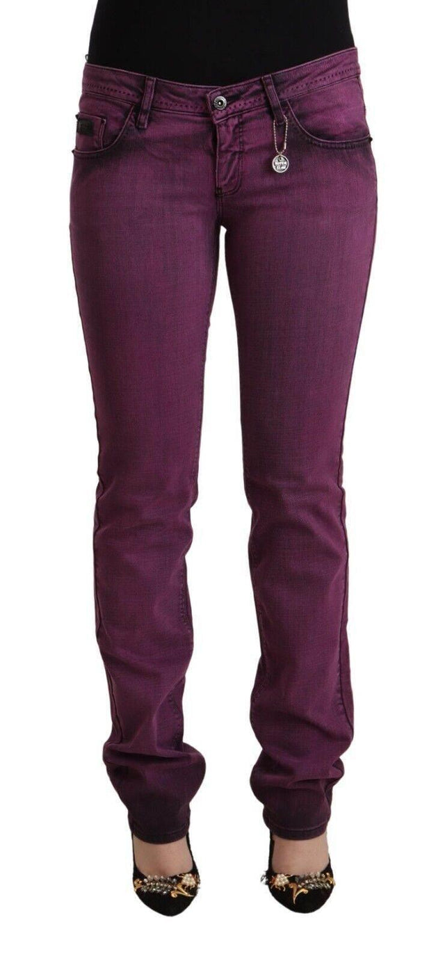 Costume National Purple Cotton Stretch Slim Fit Denim Jeans - Hilstor
