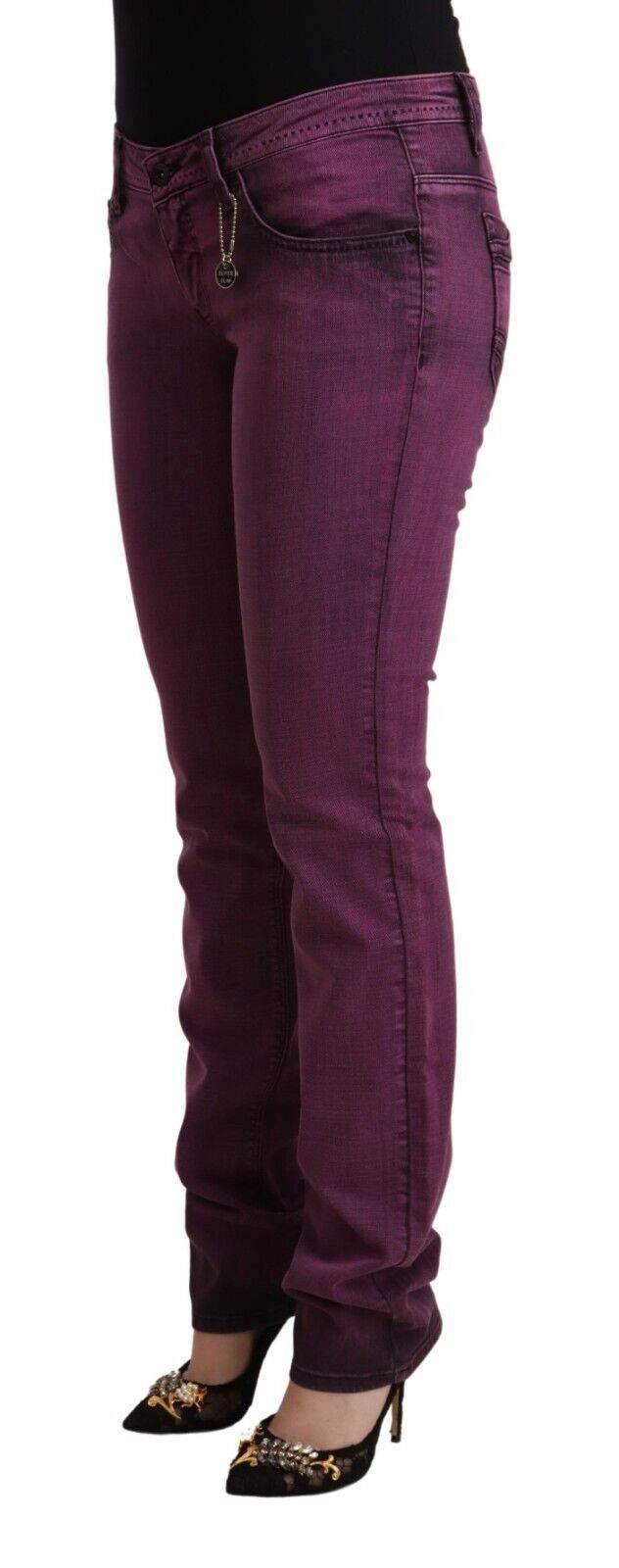 Costume National Purple Cotton Stretch Slim Fit Denim Jeans - Hilstor