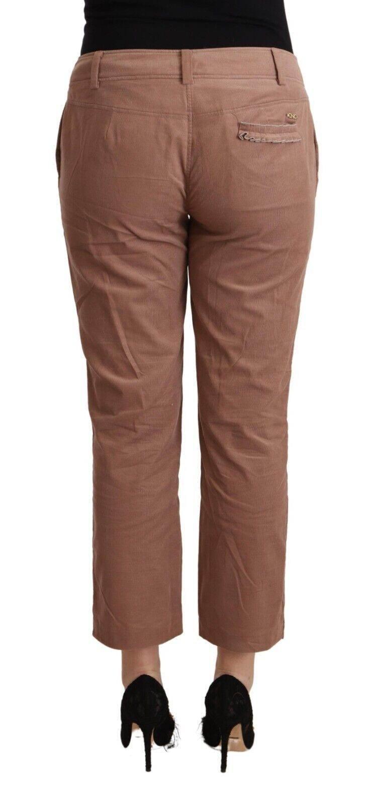 Costume National Brown Cotton Tapered Cropped Pants - Hilstor