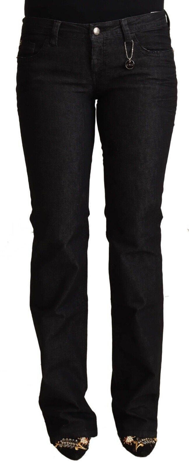 Costume National Black Cotton Low Waist Skinny Jeans - Hilstor