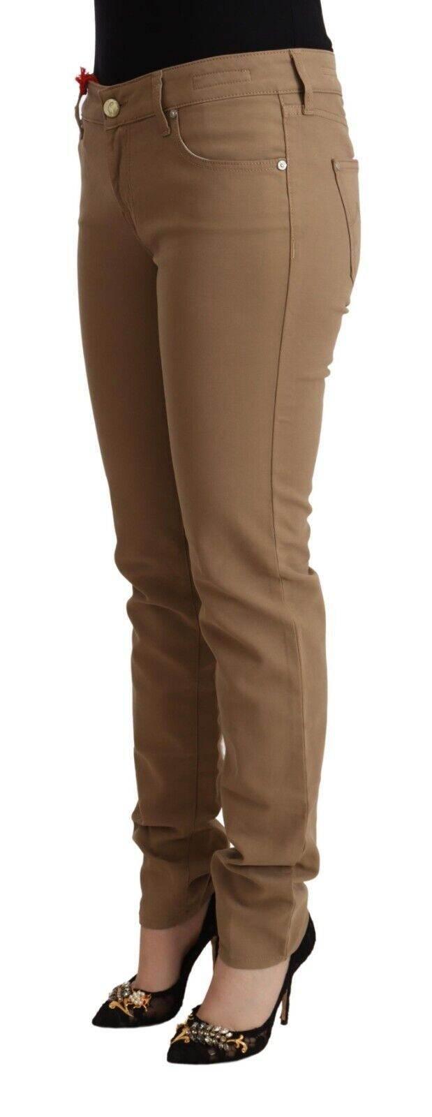Jacob Cohen Brown Cotton Stretch Mid Waist Skinny Pants - Hilstor
