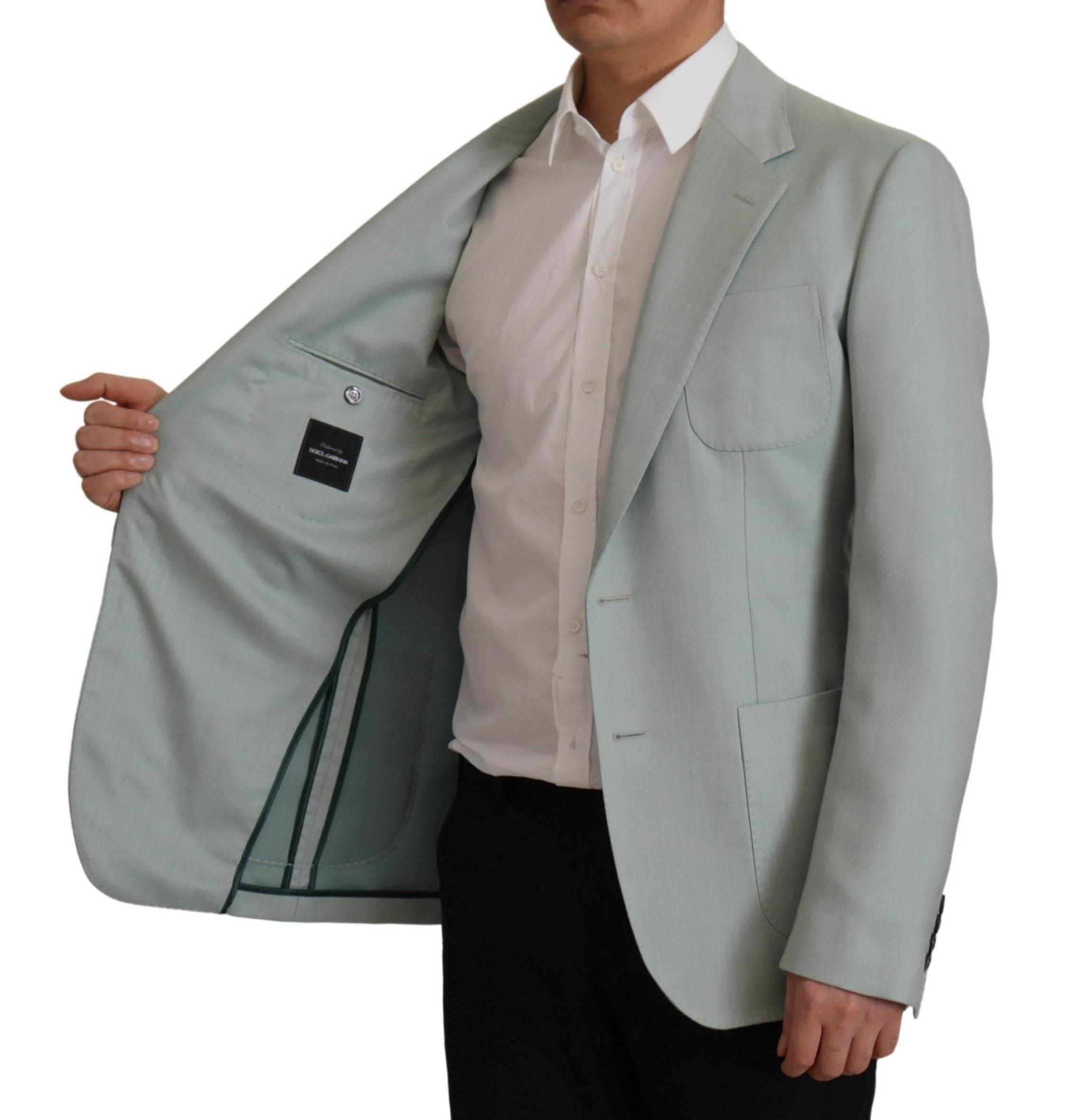 Dolce & Gabbana Light Green Cashmere Silk Blazer - Hilstor