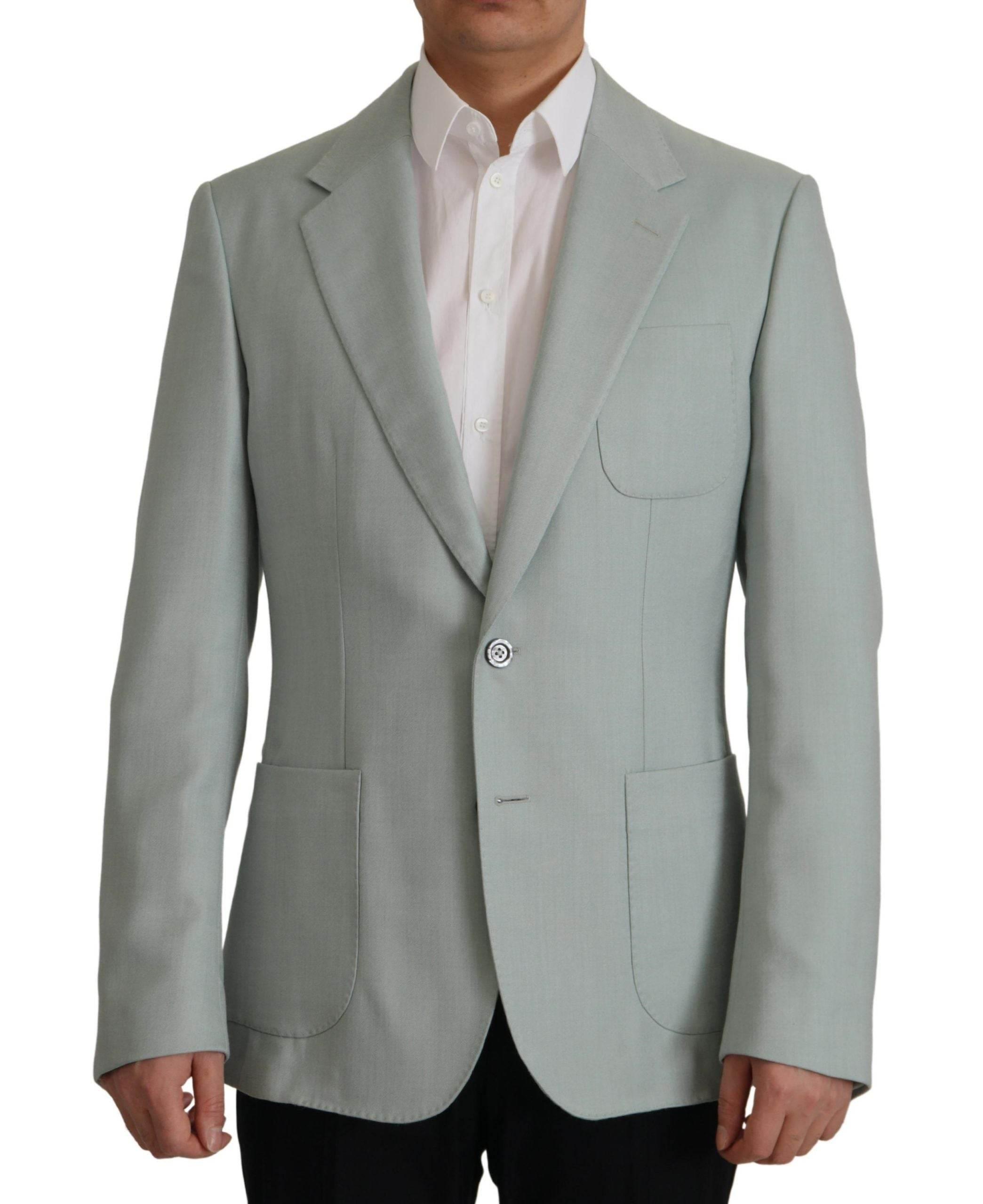 Dolce & Gabbana Light Green Cashmere Silk Blazer - Hilstor