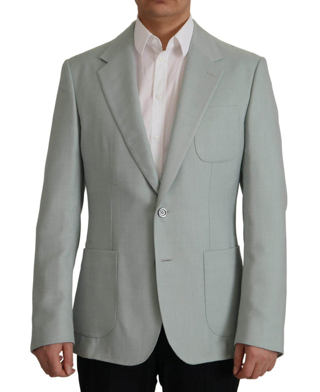 Dolce & Gabbana Light Green Cashmere Silk Blazer - Hilstor
