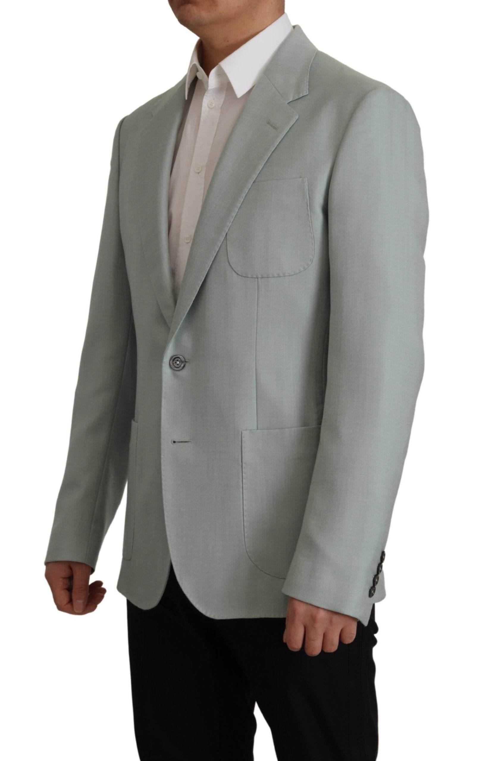 Dolce & Gabbana Light Green Cashmere Silk Blazer - Hilstor