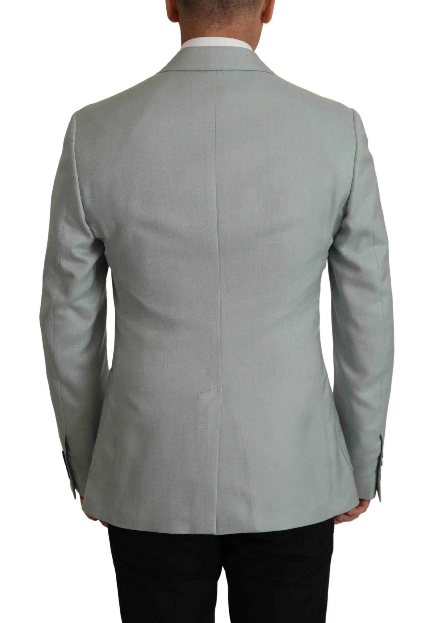 Dolce & Gabbana Light Green Cashmere Silk Blazer - Hilstor