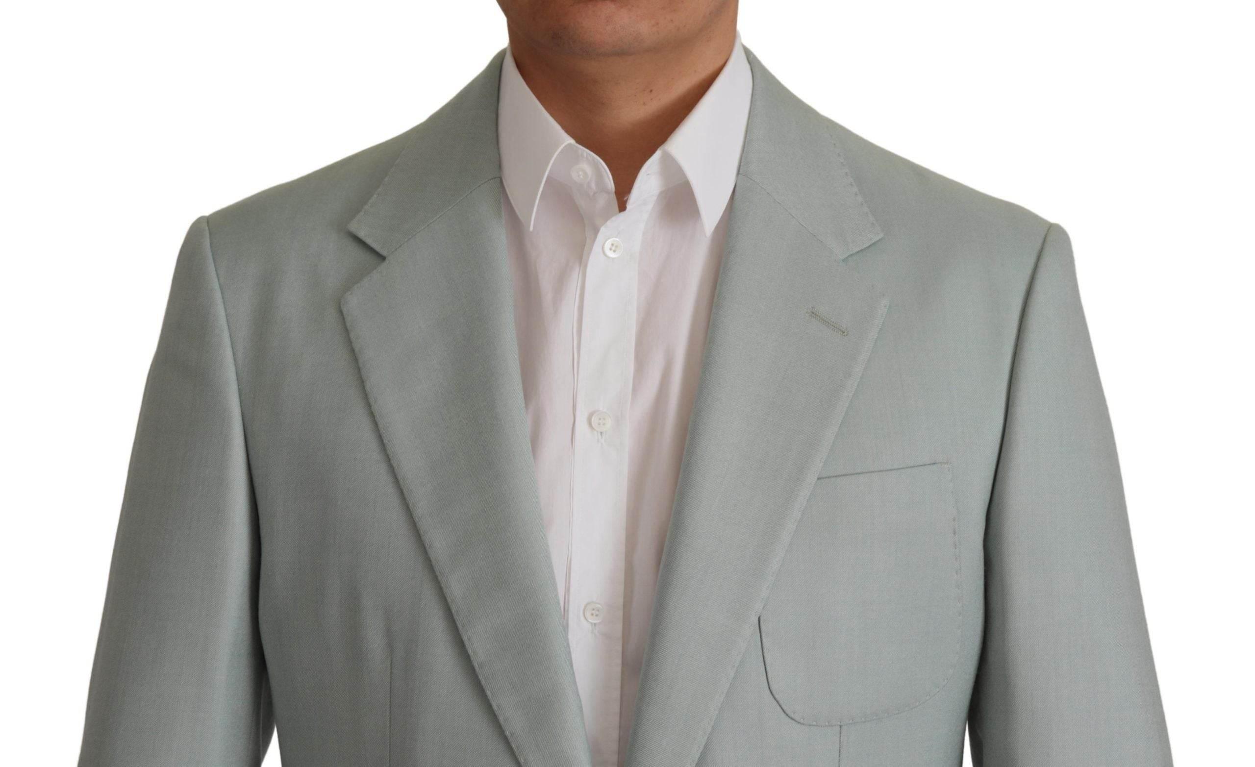 Dolce & Gabbana Light Green Cashmere Silk Blazer - Hilstor