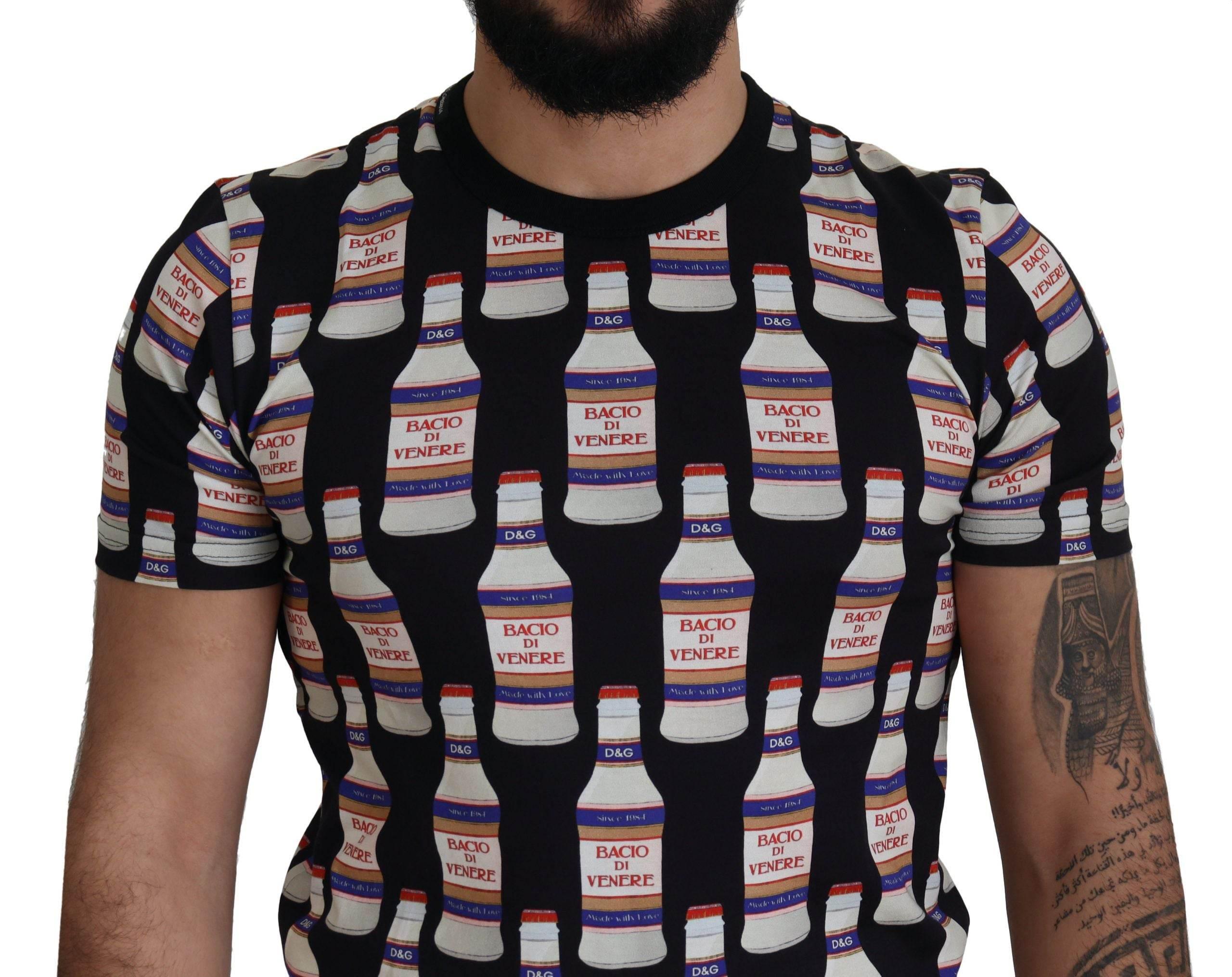 Dolce & Gabbana Black Bacio Di Venere Cotton Crew T-shirt - Hilstor