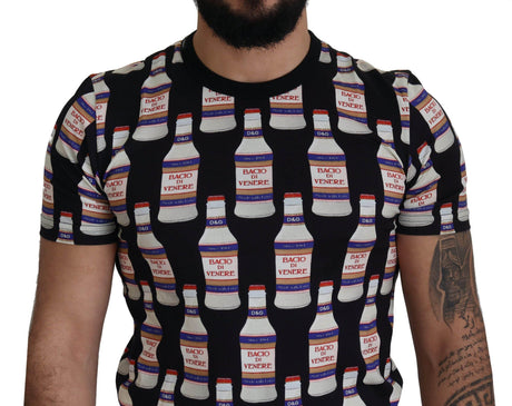 Dolce & Gabbana Black Bacio Di Venere Cotton Crew T-shirt - Hilstor