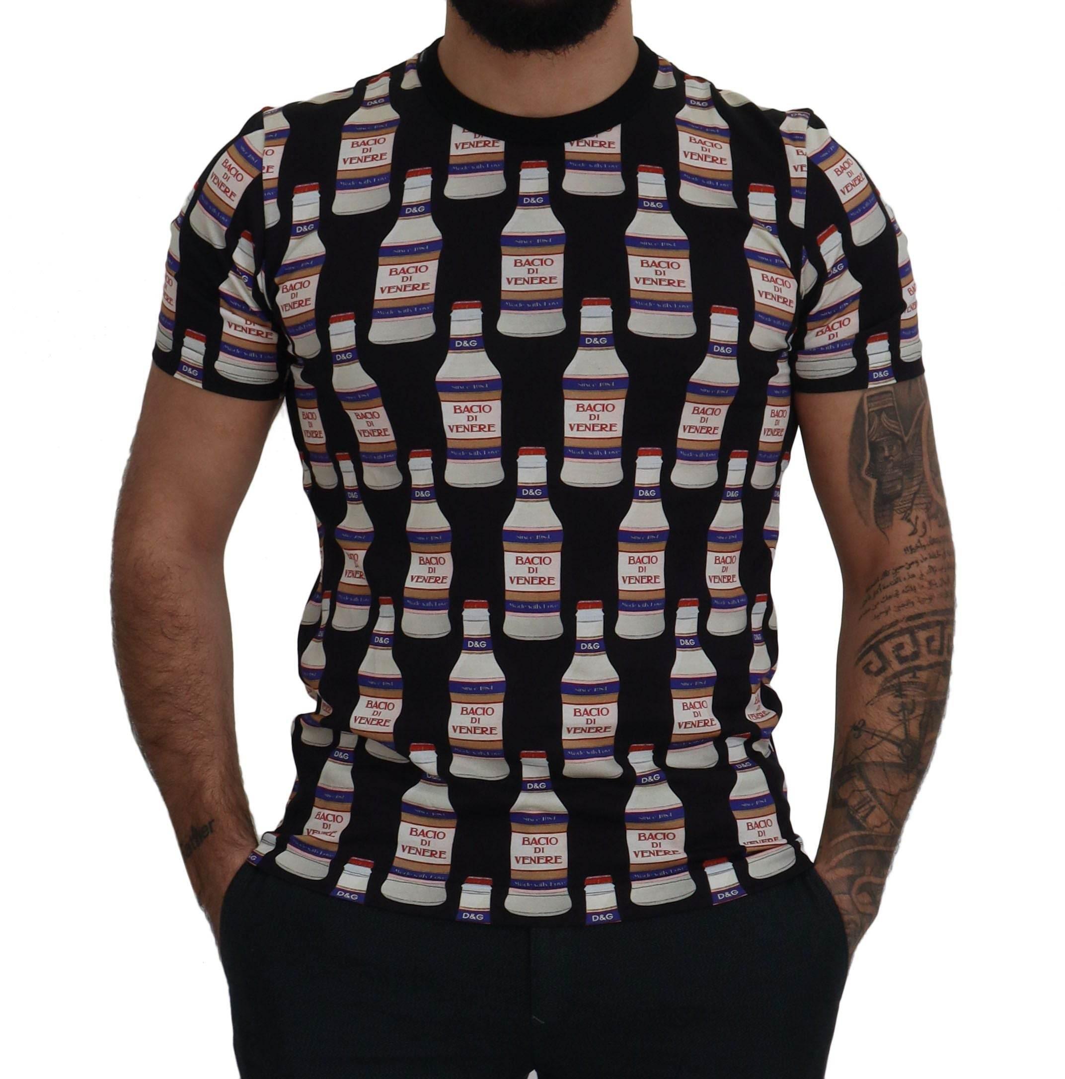 Dolce & Gabbana Black Bacio Di Venere Cotton Crew T-shirt - Hilstor