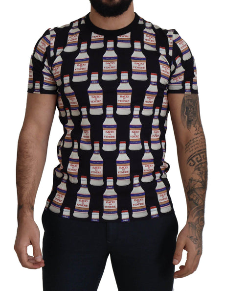Dolce & Gabbana Black Bacio Di Venere Cotton Crew T-shirt - Hilstor