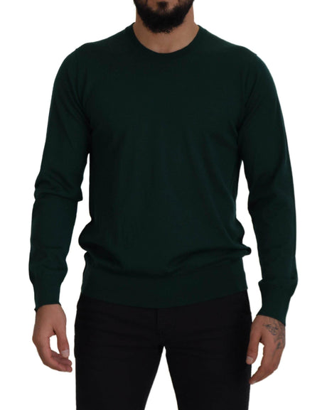Dolce & Gabbana Green Cashmere Crewneck Pullover Sweater - Hilstor