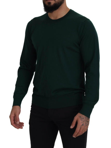 Dolce & Gabbana Green Cashmere Crewneck Pullover Sweater - Hilstor