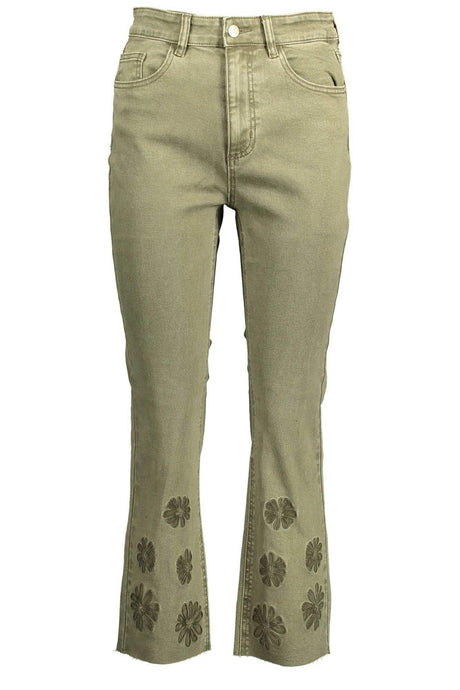 Desigual Green Cotton Women Jeans - Hilstor