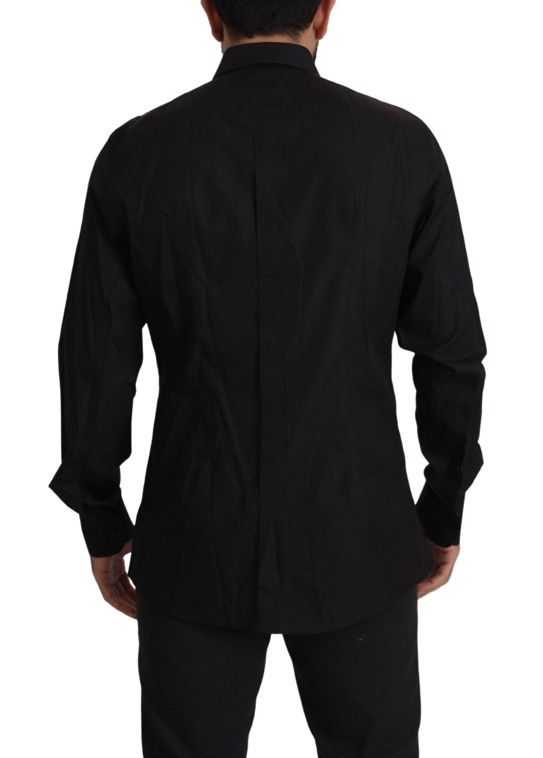 Dolce & Gabbana Black GOLD Slim Fit Tuxedo Dress Shirt - Hilstor