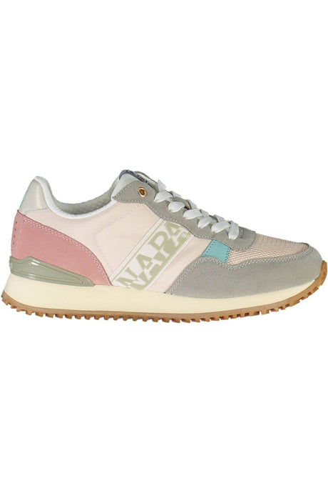 Napapijri Chic Pink Laced Sneakers with Logo Detail - Hilstor