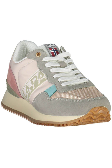 Napapijri Chic Pink Laced Sneakers with Logo Detail - Hilstor
