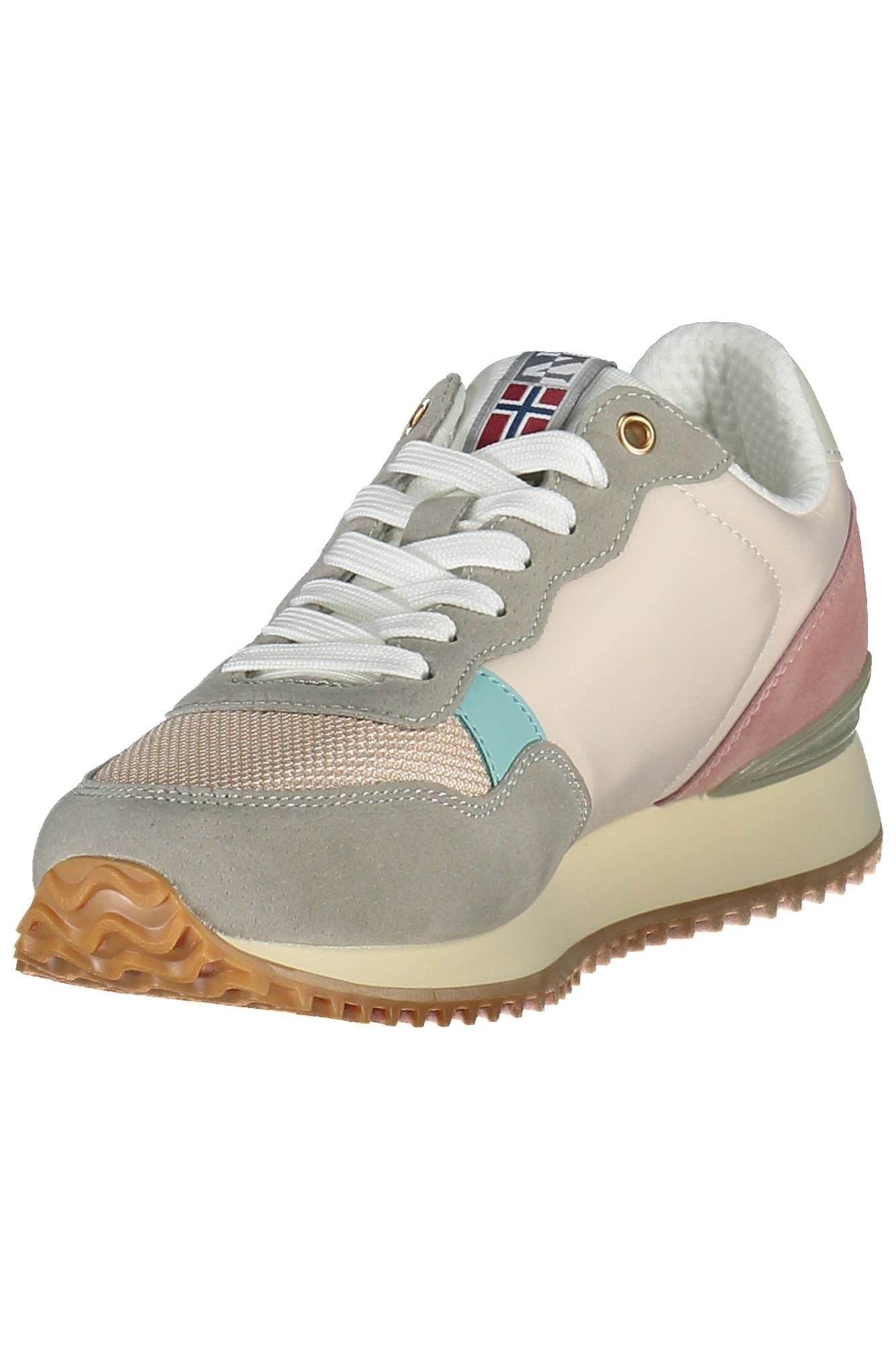 Napapijri Chic Pink Laced Sneakers with Logo Detail - Hilstor