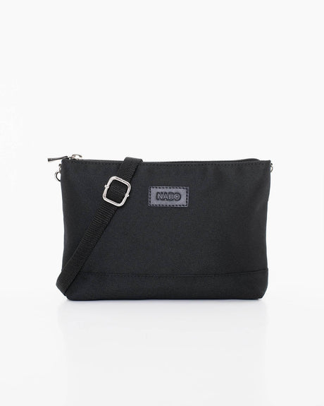 Shoulder Bag L2480 – Black, Recycled Polyester, Made in Europe | Multi-Functional with Zipped Pockets - Hilstor