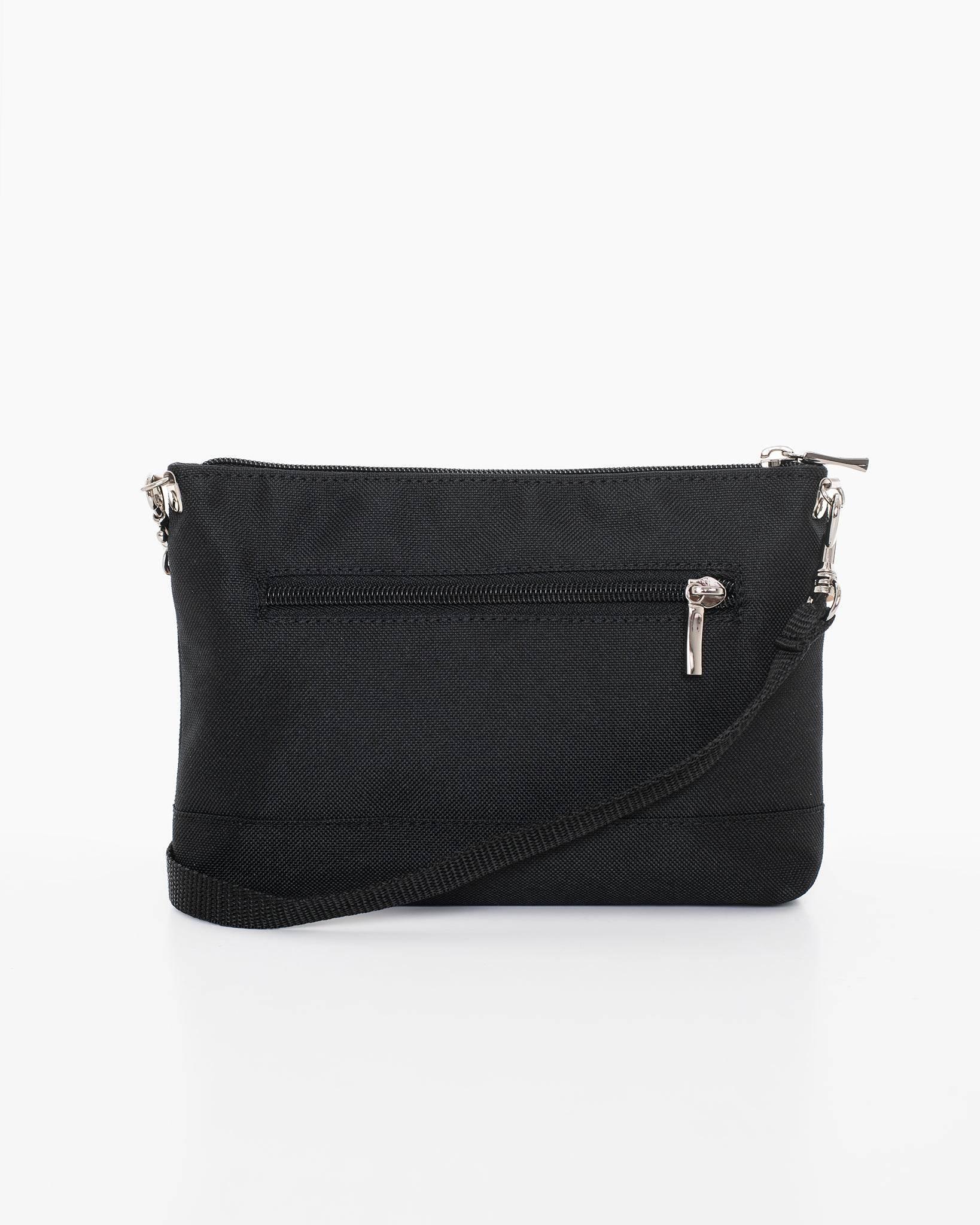 Shoulder Bag L2480 – Black, Recycled Polyester, Made in Europe | Multi-Functional with Zipped Pockets - Hilstor