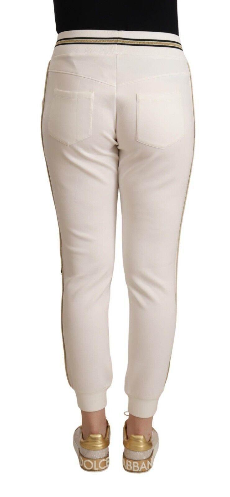 Patrizia Pepe White Polyester Mid Waist Jogger Pants - Hilstor