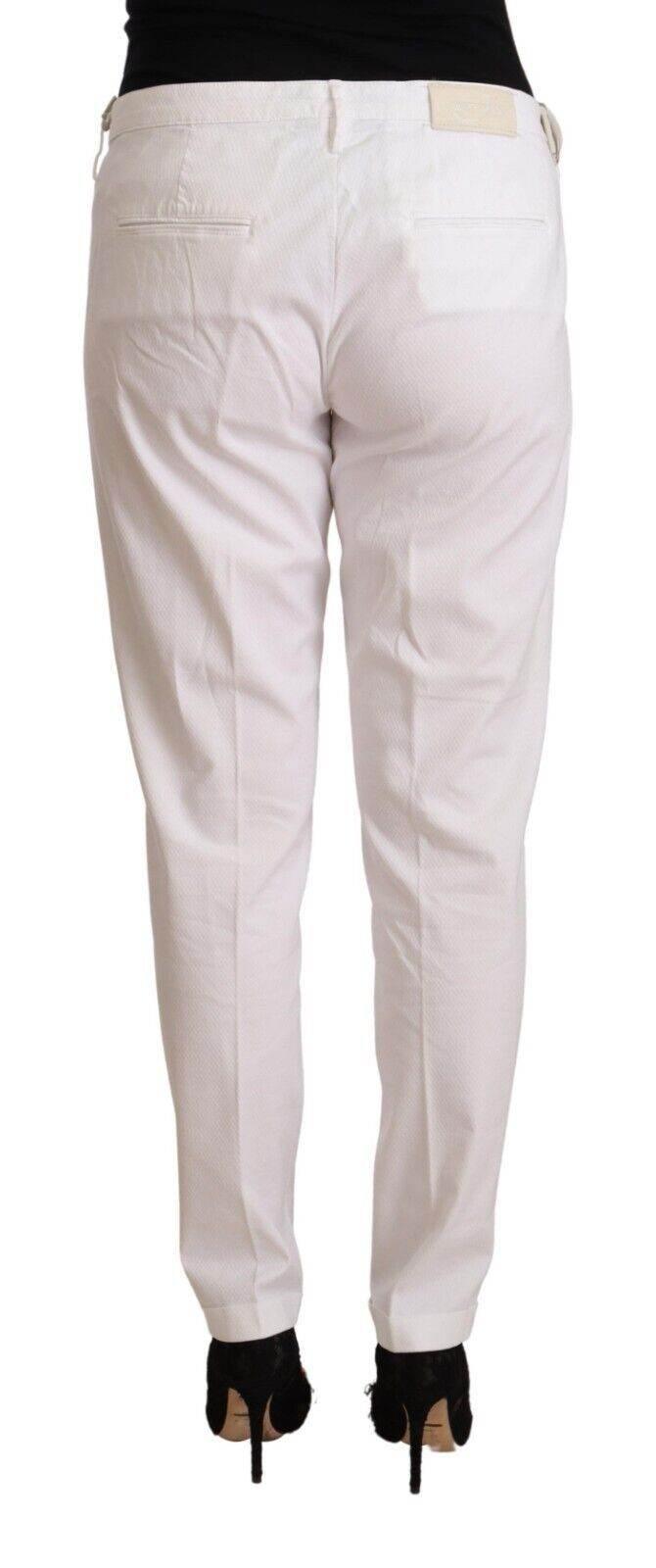 Jacob Cohen White Mid Waist Tapered Birgitte Pants - Hilstor
