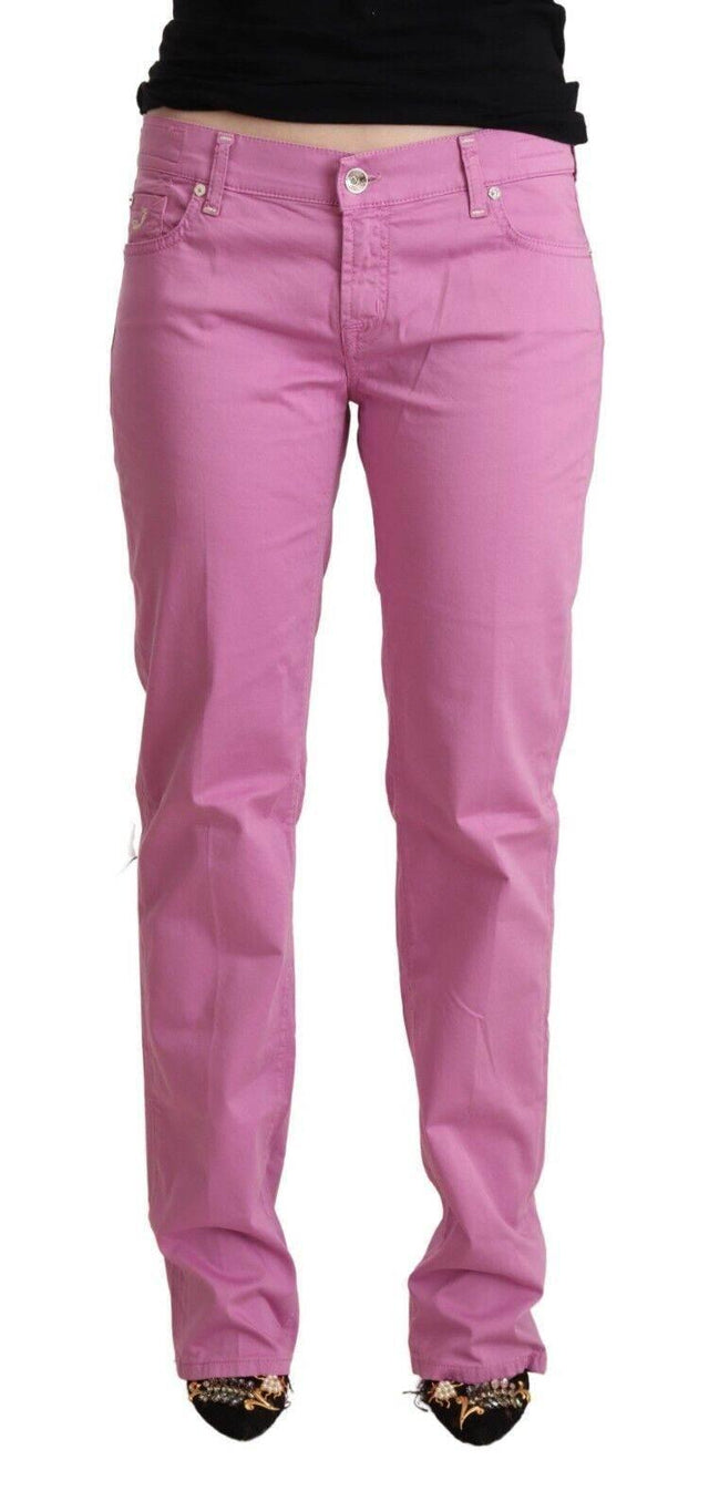 Jacob Cohen Pink Cotton Low Waist Denim Tapered Jeans - Hilstor