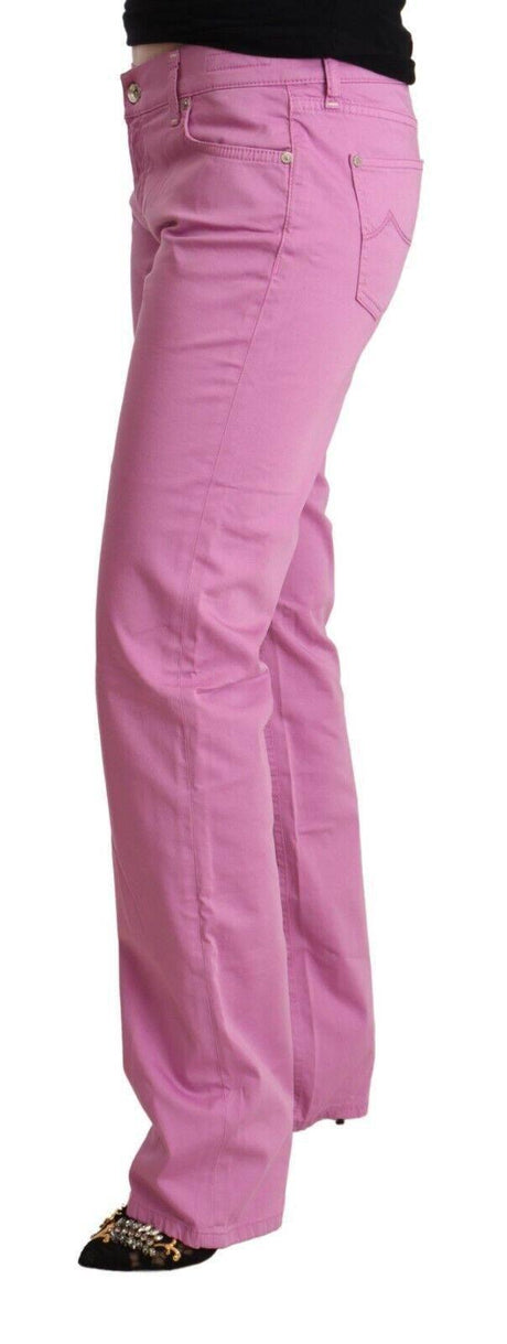 Jacob Cohen Pink Cotton Low Waist Denim Tapered Jeans - Hilstor