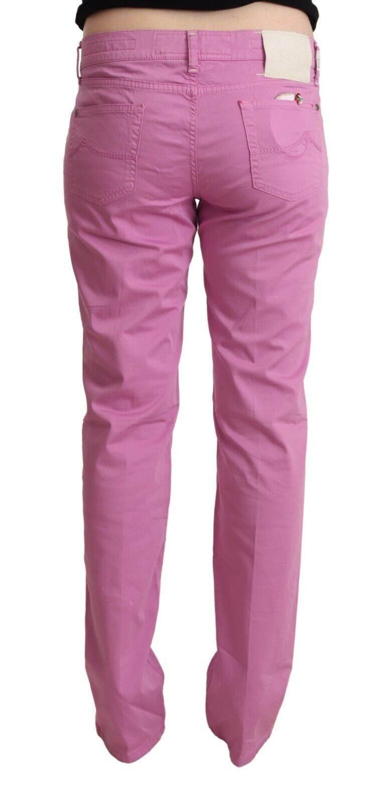 Jacob Cohen Pink Cotton Low Waist Denim Tapered Jeans - Hilstor