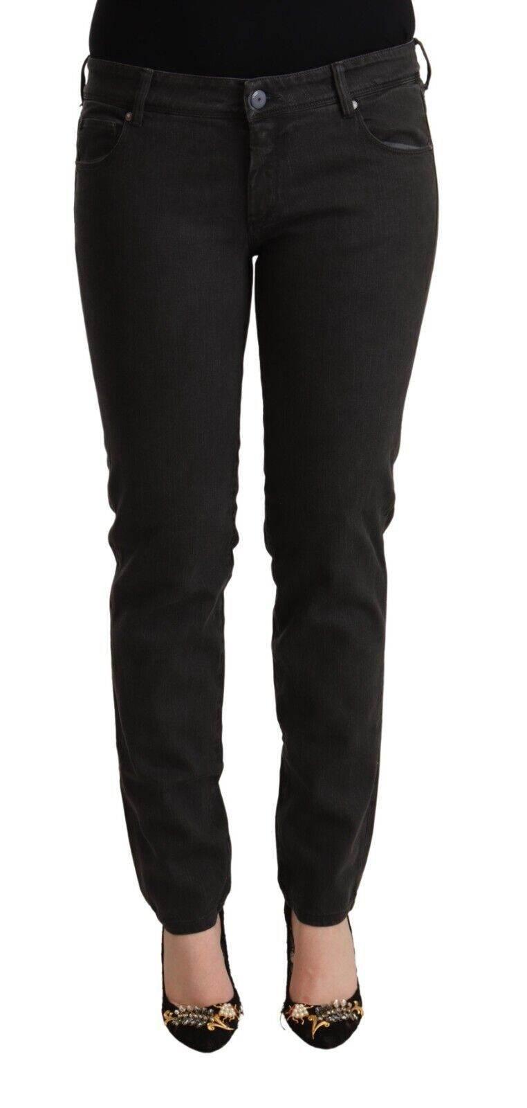 Ermanno Scervino Black Low Waist Skinny Denim Cotton Jeans - Hilstor