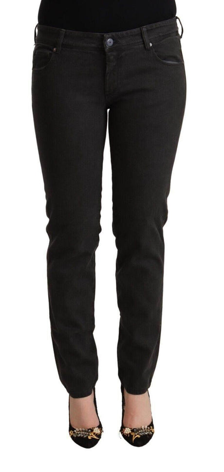 Ermanno Scervino Black Low Waist Skinny Denim Cotton Jeans - Hilstor